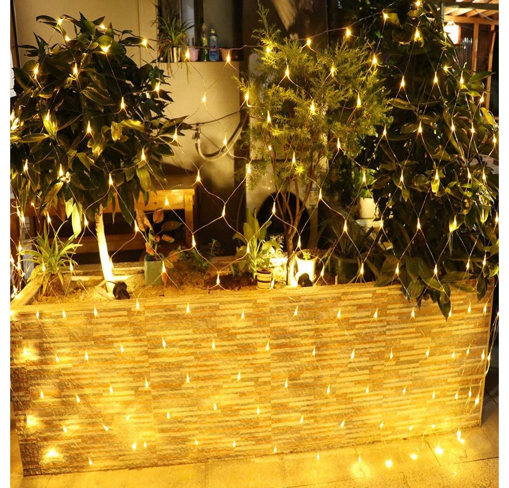Rosnek Lichternetz Lichtervorhang mit Stecker, 8 Modi, Speicherfunktion, 31V DC, für Büsche Garten Weihnachtsbaum Zimmer Balkon – Bild 3 von 5