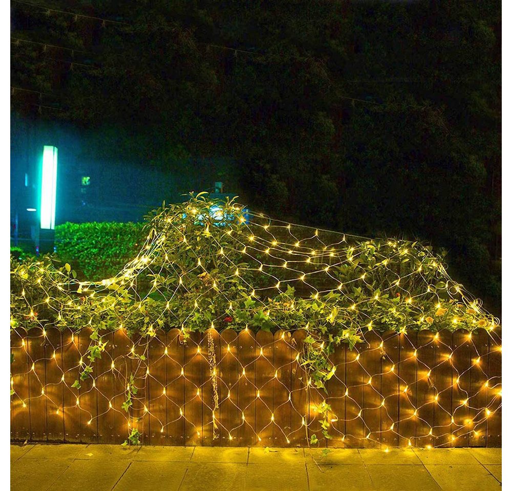 Rosnek Lichternetz Lichtervorhang mit Stecker, 8 Modi, Speicherfunktion, 31V DC, für Büsche Garten Weihnachtsbaum Zimmer Balkon – Bild 5 von 5
