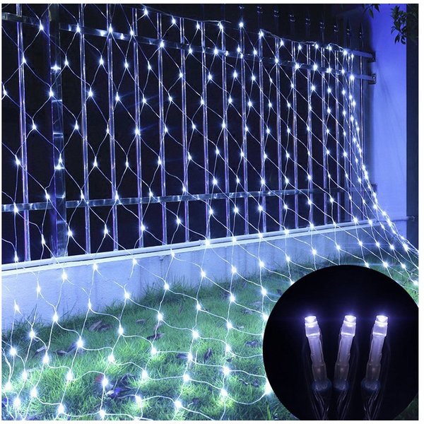 Rosnek Lichternetz Lichtervorhang mit Stecker, 8 Modi, Speicherfunktion, 31V DC, für Büsche Garten Weihnachtsbaum Zimmer Balkon