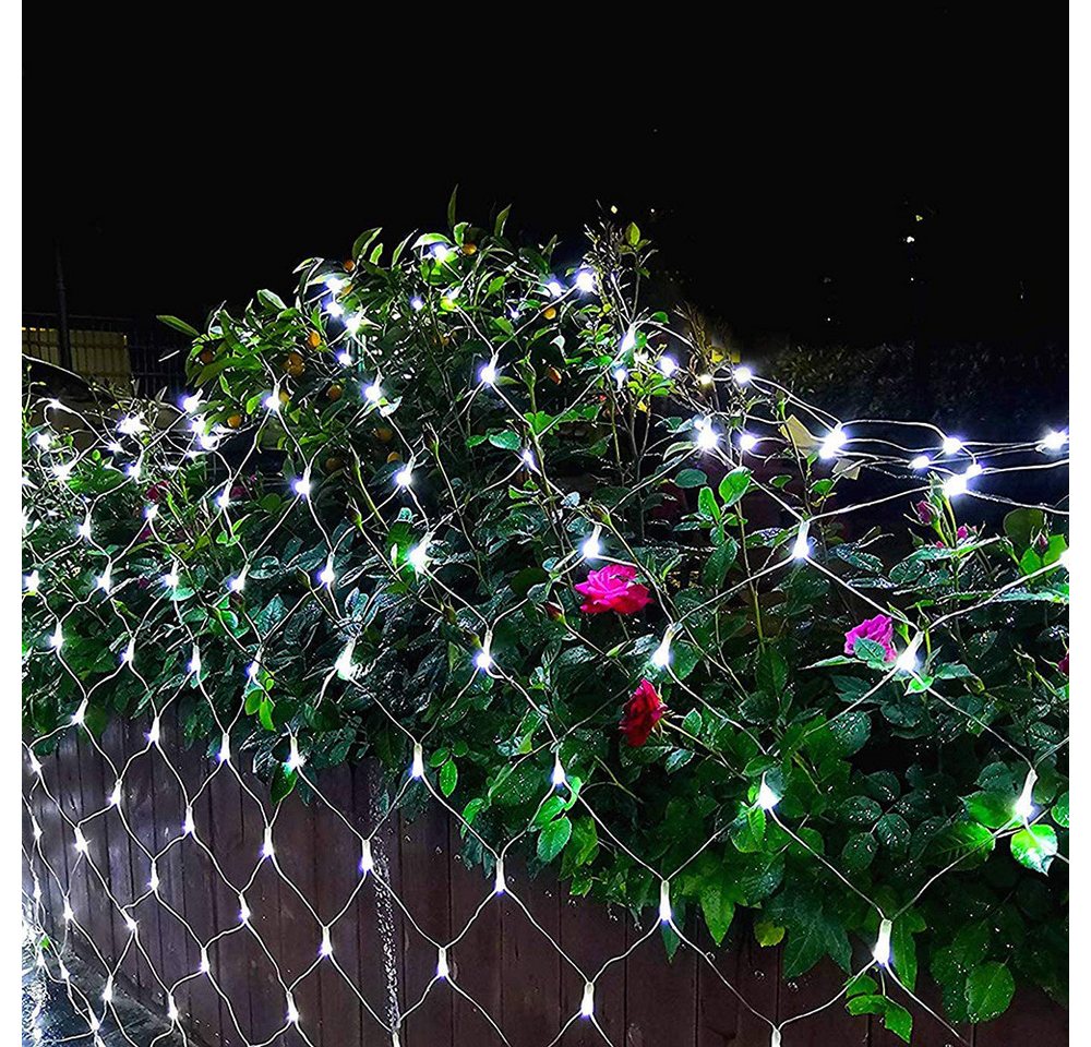 Rosnek Lichternetz Lichtervorhang mit Stecker, 8 Modi, Speicherfunktion, 31V DC, für Büsche Garten Weihnachtsbaum Zimmer Balkon – Bild 4 von 5