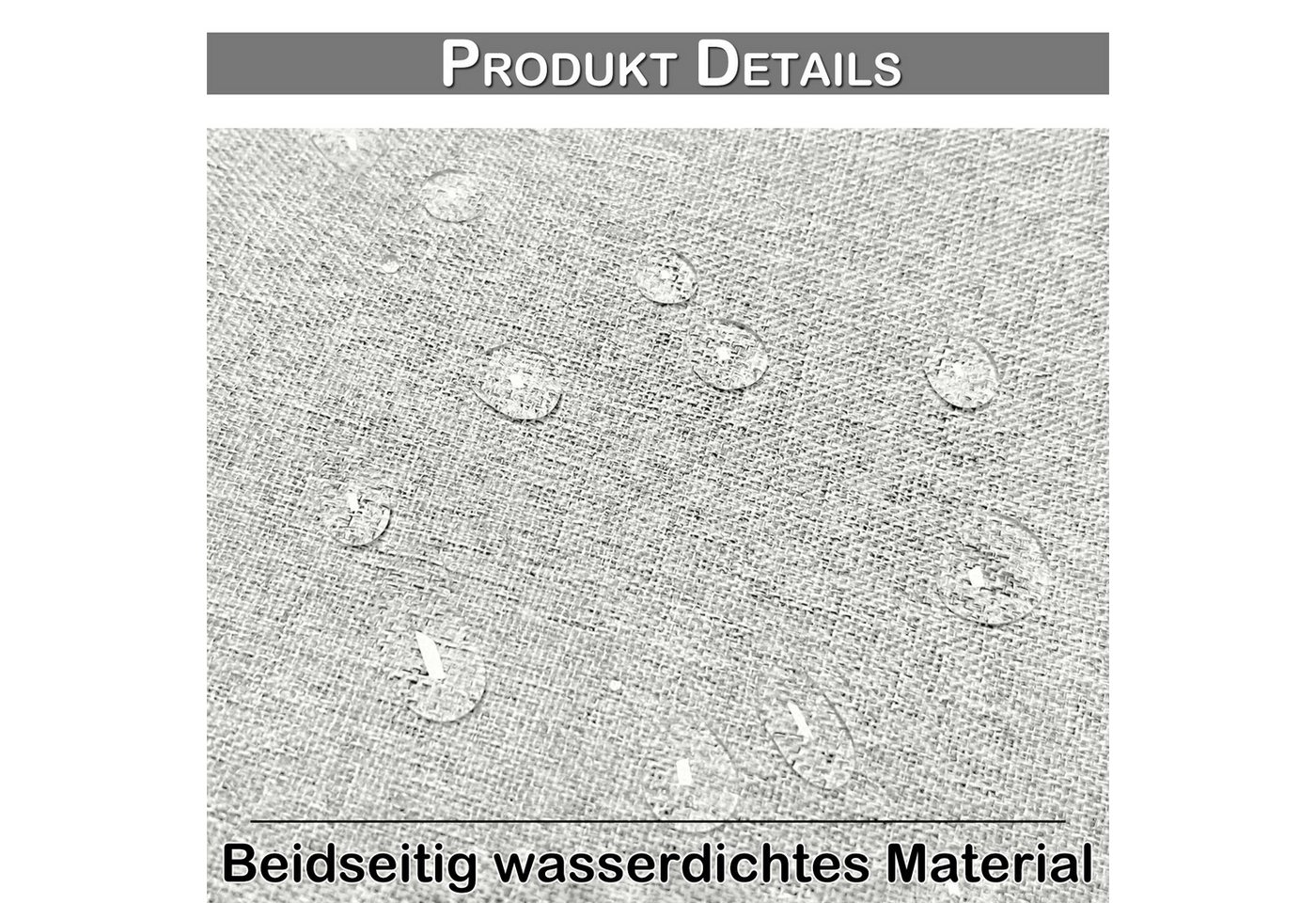 Rosnek Outdoorvorhang 100% Blickdicht, Wasserabweisend & Winddicht, Sonnenschutz Gardinen (2 St), Extra breit, Ösen oben & Back-Tabs unten, für Terrasse und Bal – Bild 3 von 5