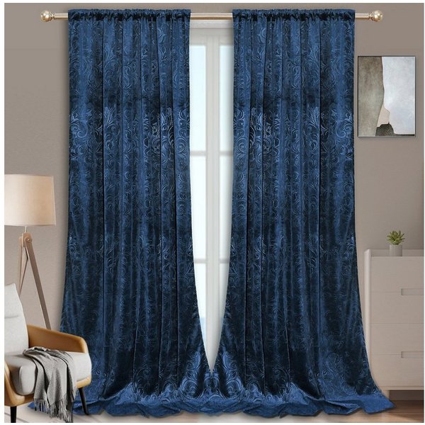 Rosnek Vorhang Luxuriöser, geblümter Samt, für Wohnzimmer Schlafzimmer Deko (2 St), Stangendurchzug, verdunkelnd, H×B: 183×132,213×132,244×132,274×132,304×132
