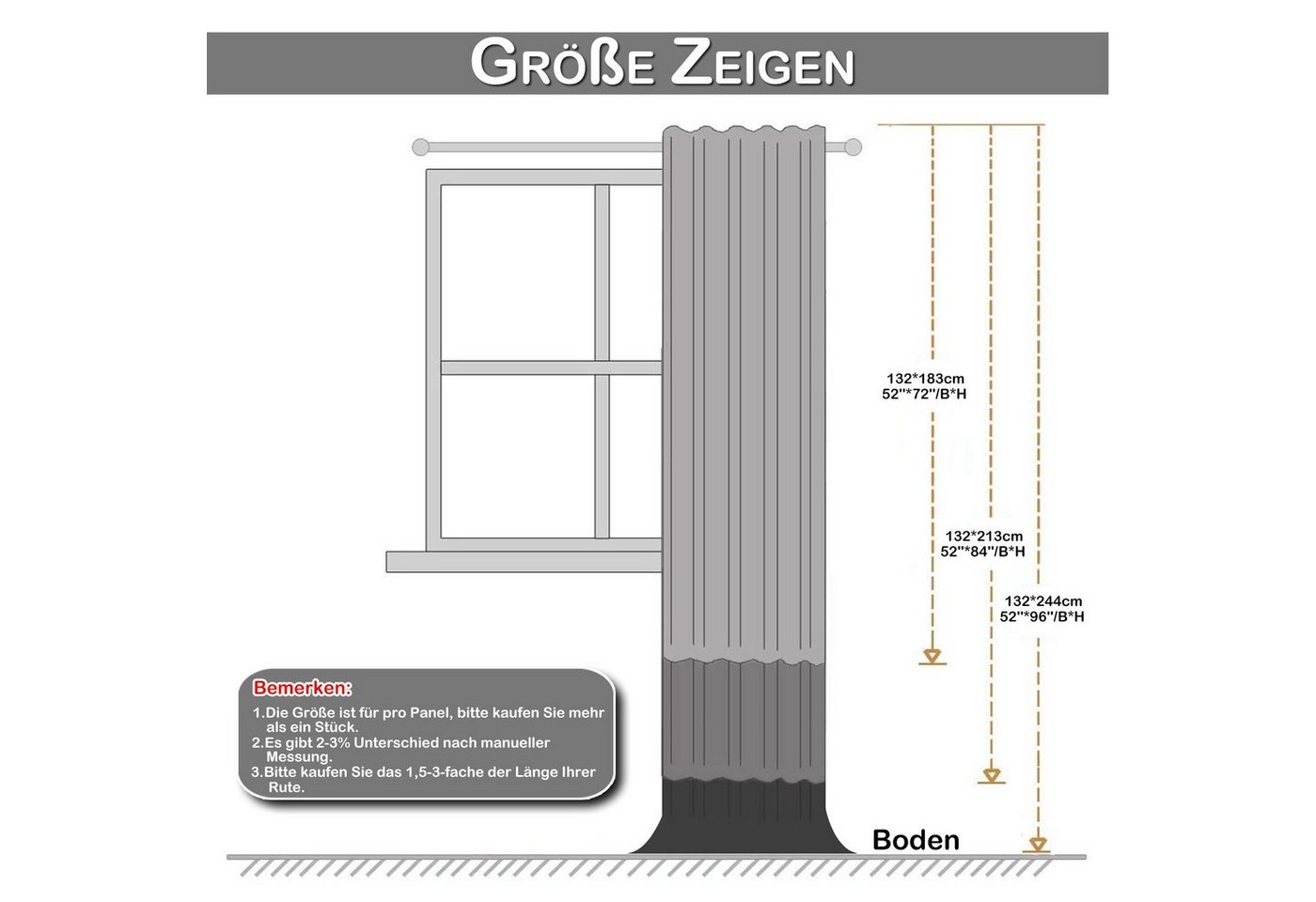Rosnek Vorhang Luxus, Marokko Crushed Samt, für Schlafzimmer Wohnzimmer Deko (2 St), H×B:183×132,213×132,244×132 – Bild 2 von 5