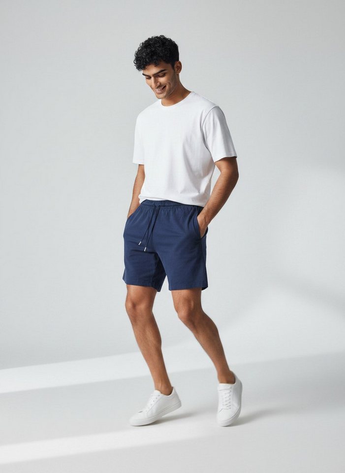 ROSS CAMP Sweatshorts, kurze Hose Herren, Baumwolle Shorts Elasthan – Bild 4 von 5