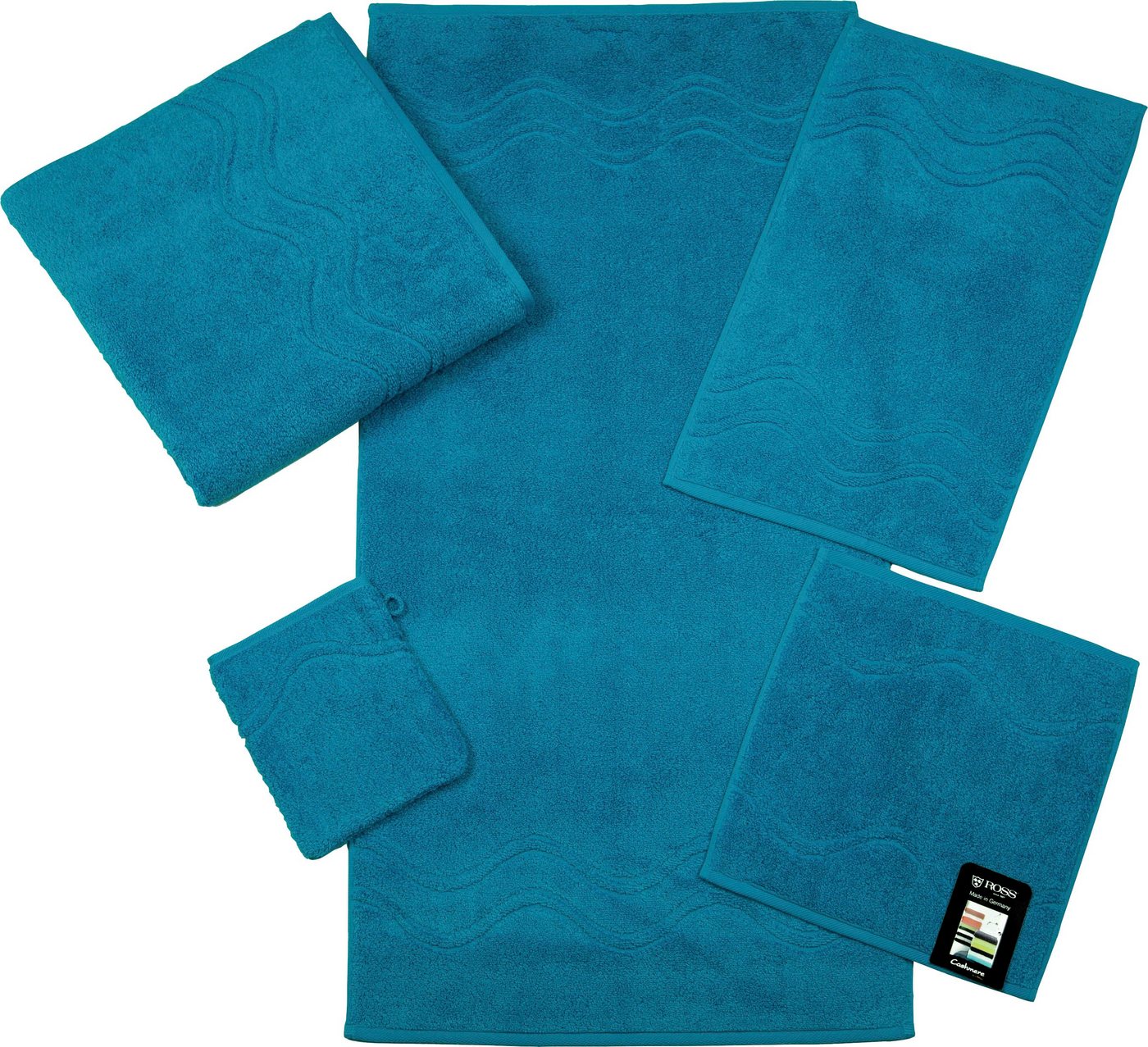 ROSS Duschtuch Cashmere feeling, Frottier (1-St), 100% Baumwolle, mit Wellen-Bordüre, große Farbauswahl – Bild 3 von 4