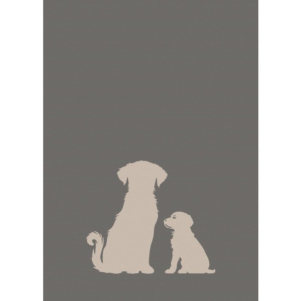 ROSS Geschirrtuch, Hundeliebe, Hund, grau
