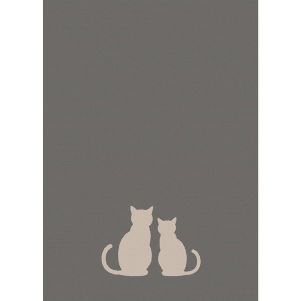 ROSS Geschirrtuch, Katzenduett, Katzen, grau