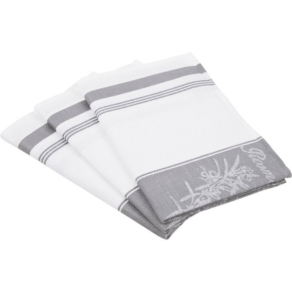 ROSS Geschirrtuch Exclusiv, (Set, 3-tlg), Mittelstreifen mit Kräutern, 50x70 cm