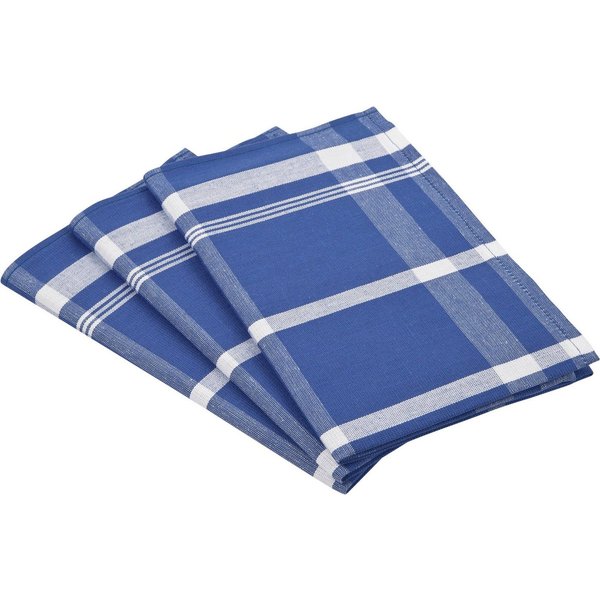 ROSS Geschirrtuch Exclusiv, (Set, 3-tlg), Blockkaro, 50% Baumwolle, 50% Leinen, 50x70 cm