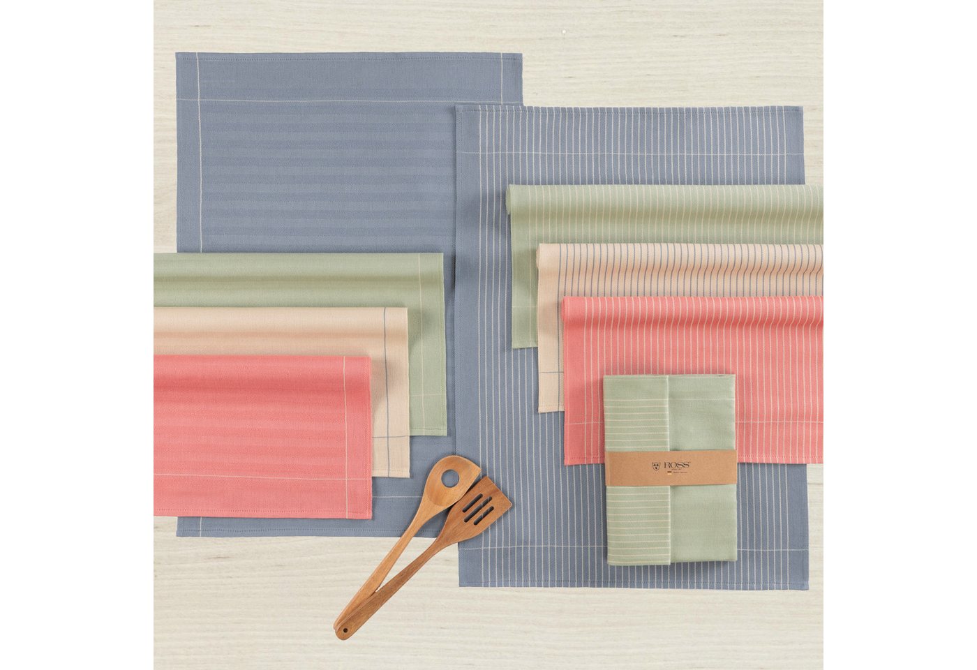 ROSS Geschirrtuch Geschirrtücher 2er-Set 927 2x HL + Banderole, (Set, 2-tlg., 2er-Set mit Banderole), Zwirn- Halbleinen – Bild 5 von 5
