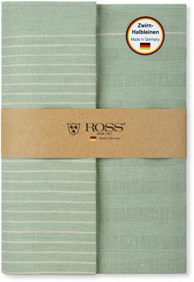 ROSS Geschirrtuch Geschirrtücher 2er-Set 927 2x HL + Banderole, (Set, 2-tlg., 2er-Set mit Banderole), Zwirn- Halbleinen – Bild 4 von 5