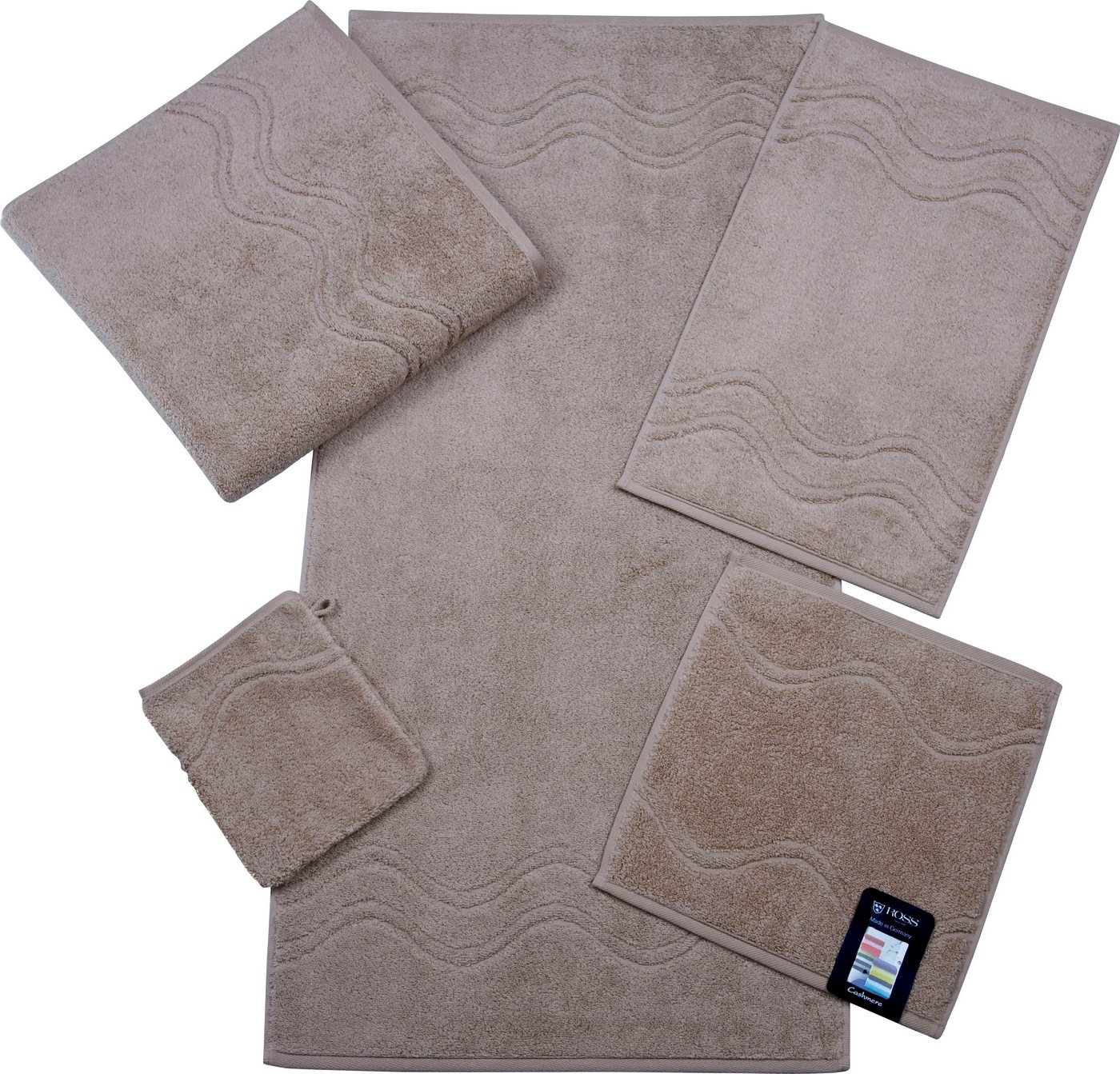 ROSS Handtuch Cashmere feeling, Frottier (Packung, 2-St), 100% Baumwolle, mit Wellen-Bordüre, große Farbauswahl – Bild 3 von 4