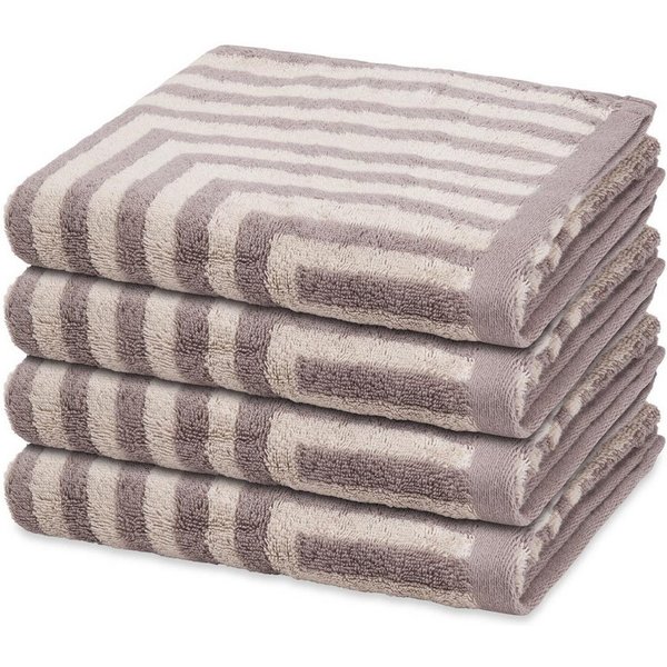ROSS Handtuch Set Grafik, Frottee (Spar-Set, 4-St), 4 X Handtuch im Set - Baumwolle - Saugstark