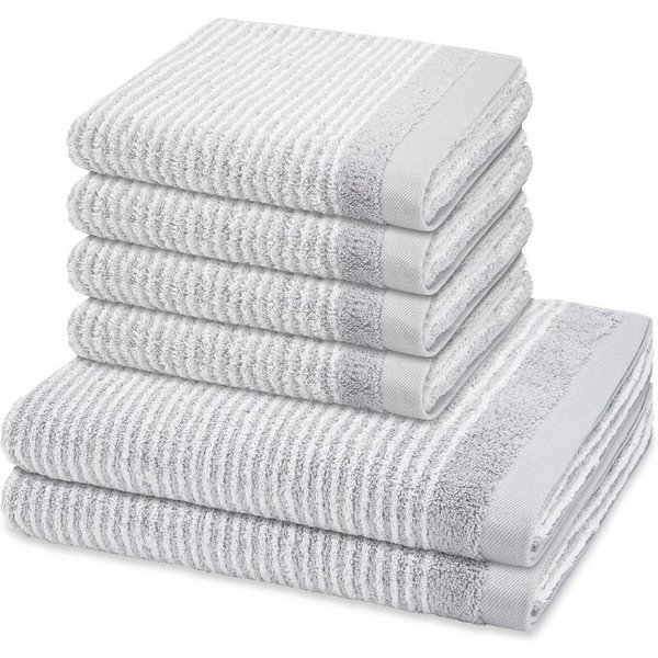 ROSS Handtuch Set Stripes, Frottee (Spar-Set, 6-St), 4 X Handtuch 2 X Duschtuch im Set - Baumwolle - Saugstark
