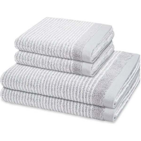 ROSS Handtuch Set Stripes, Frottee (Spar-Set, 4-St), 2 X Handtuch 2 X Duschtuch im Set - Baumwolle - Saugstark