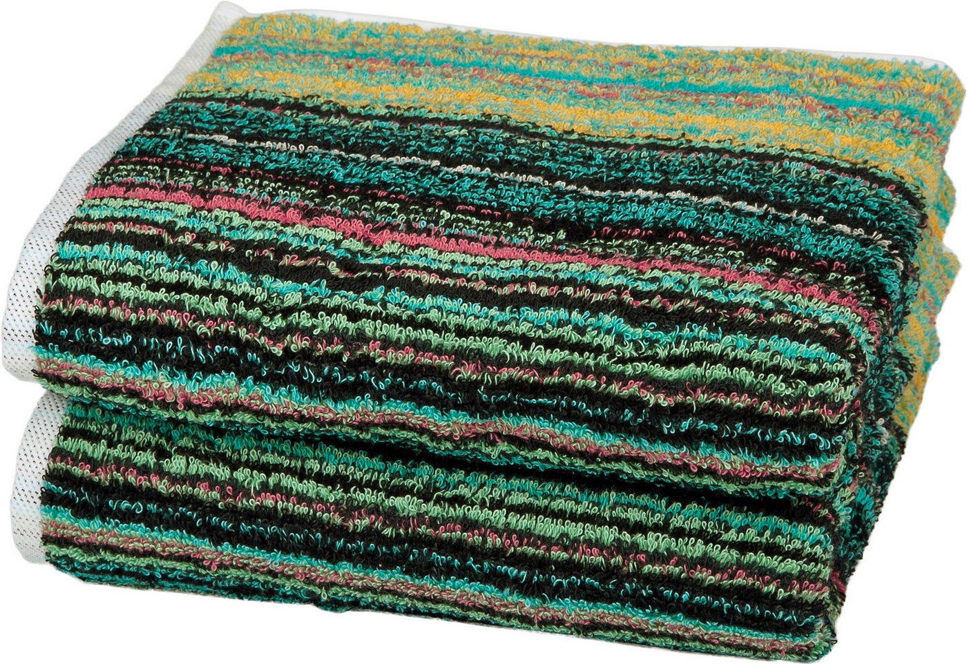 ROSS Handtücher Missoni-Serie, Frottier (Packung, 2-St), aus feinster Baumwolle, dezente Streifen, Multifarben – Bild 2 von 2