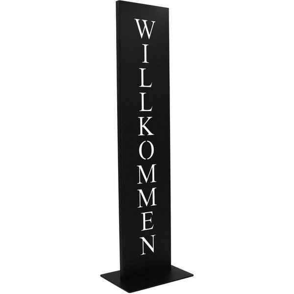 Rostikal Dekoobjekt Willkommen Deko Schild schwarz oder in Edelrost für Garten und Haus, Handmade