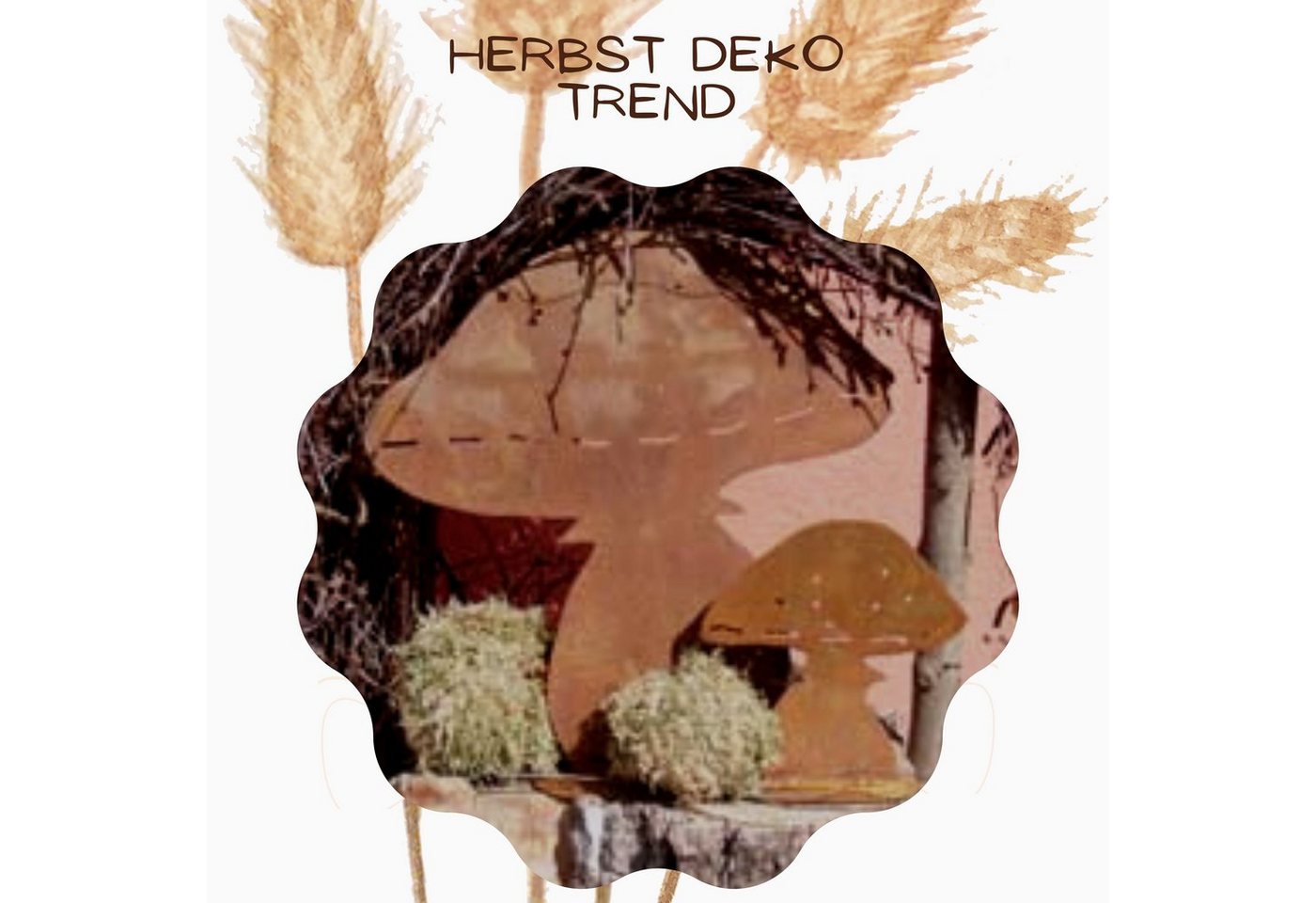 Rostikal Gartenfigur Edelrost Pilzfigur 2er-Set – Herbstdeko aus Metall für Garten & Beet, (Set), Wetterfeste Rost Pilz Deko – ganzjährig für draußen nutzbar – Bild 4 von 5