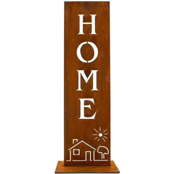 Rostikal Gartenfigur Home Metall Deko Schild, echter Rost