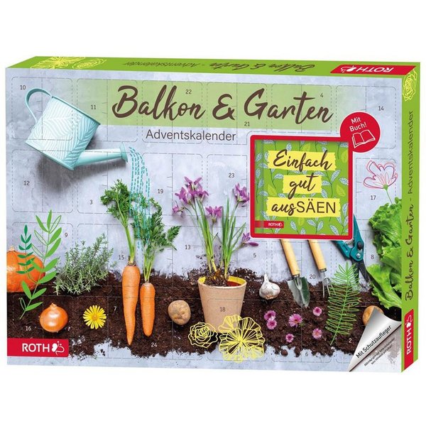 Roth Adventskalender Balkon & Garten-Adventskalender, 24 Samentütchen mit Aussaat-Tipps