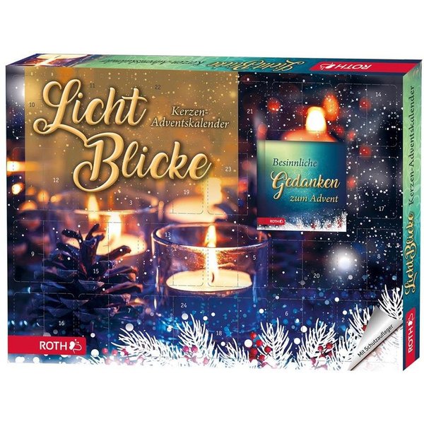 Roth Adventskalender "Lichtblicke", mit 24 Kerzen und Duft-Teelichter, mit Sprüche-Buch