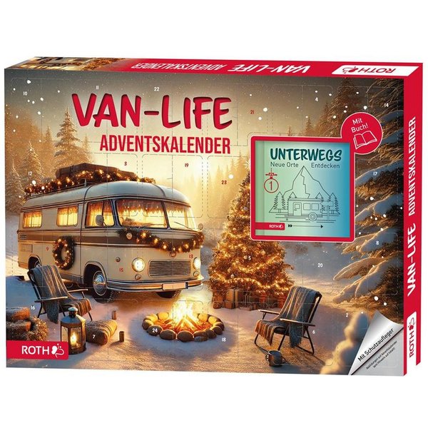 Roth Adventskalender Van-Life-Adventskalender, 24 Camping-Überraschungen & Reisebuch