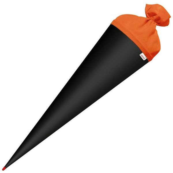 Roth Schultüte Basteltüte 70 cm, rund schwarz Einschulung Zuckertüte Rot(h)-Spitze Filz-Verschluss