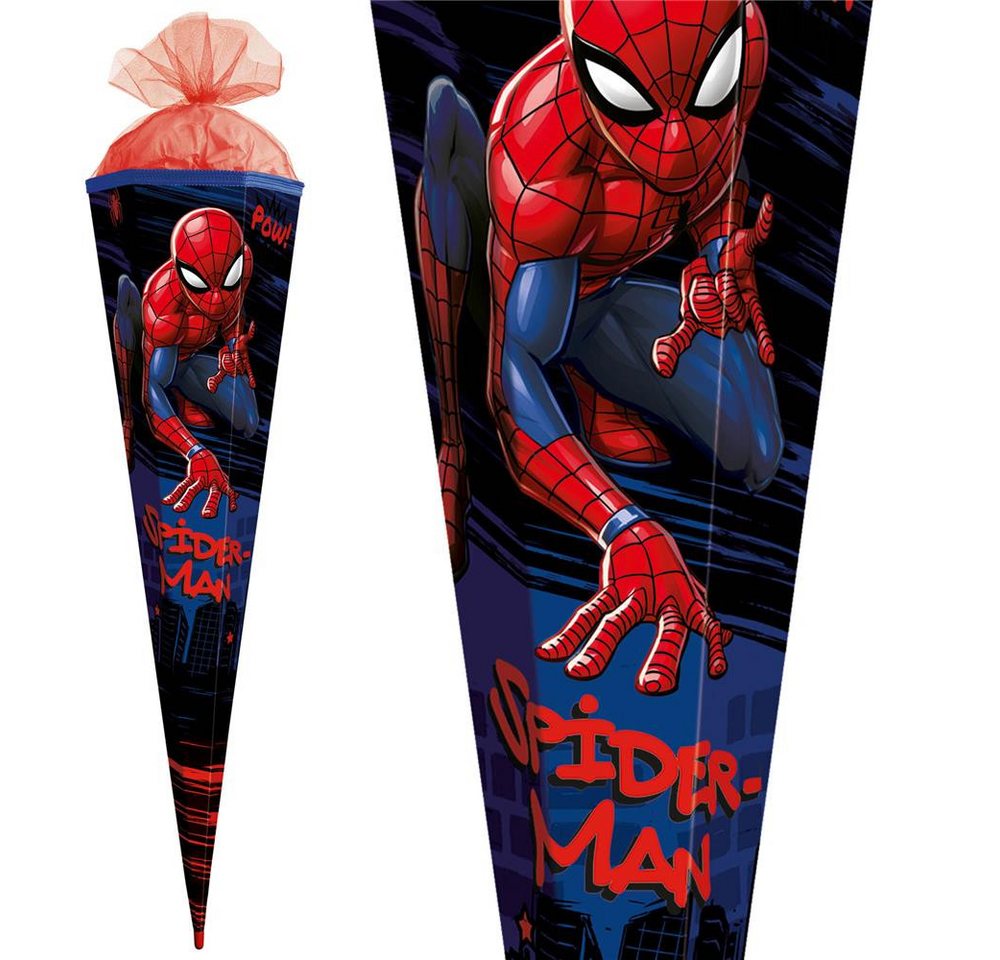Roth Schultüte Marvel Spiderman, 100 cm, eckig, Tüllverschluss, Roth-Spitze, Zuckertüte – Bild 3 von 5