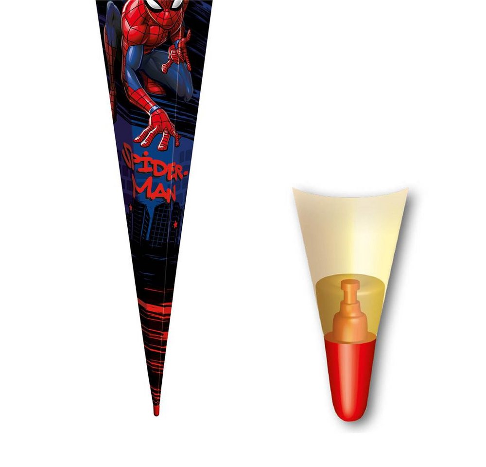 Roth Schultüte Marvel Spiderman, 100 cm, eckig, Tüllverschluss, Roth-Spitze, Zuckertüte – Bild 5 von 5
