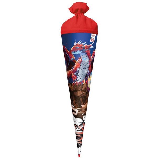 Roth Schultüte Robo Drache, 70 cm mit Glanzfolie, rund, Filzverschluss, Roth-Spitze