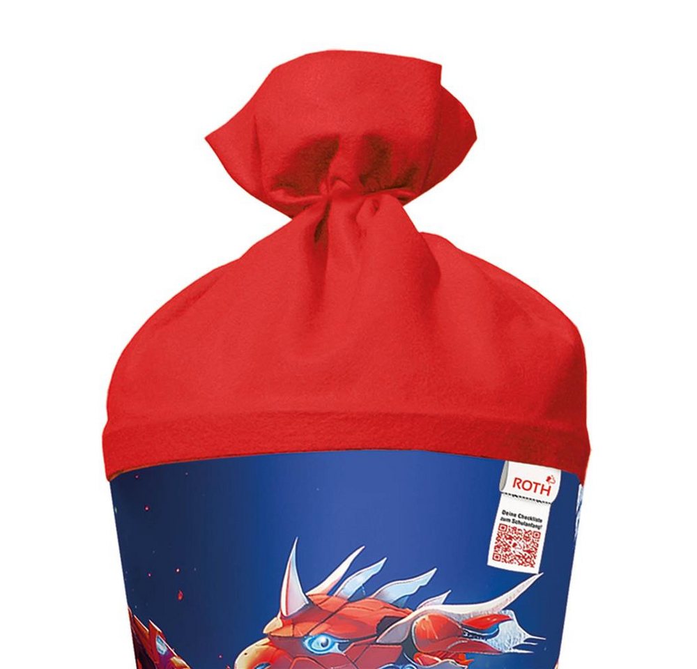 Roth Schultüte Robo Drache, 70 cm mit Glanzfolie, rund, Filzverschluss, Roth-Spitze – Bild 5 von 5