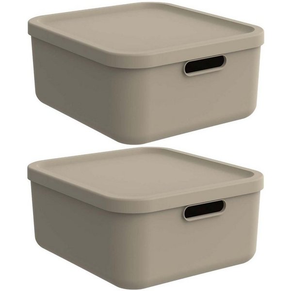 ROTHO Aufbewahrungsbox Albula Light 2er-Set Aufbewahrungskiste 20l (Aufbewahrungsboxenset, 2er-Set)