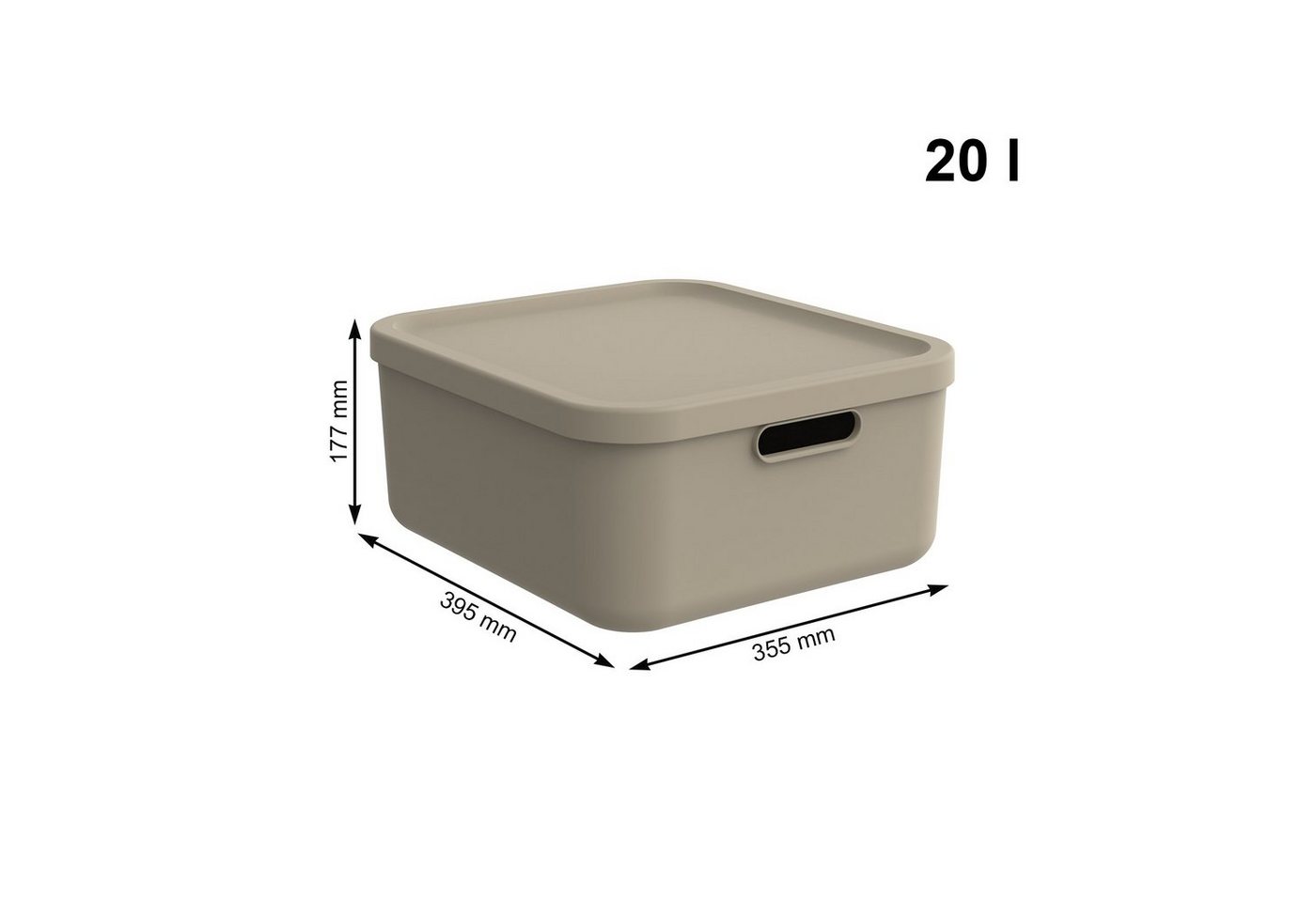 ROTHO Aufbewahrungsbox Albula Light 2er-Set Aufbewahrungskiste 20l (Aufbewahrungsboxenset, 2er-Set) – Bild 3 von 5