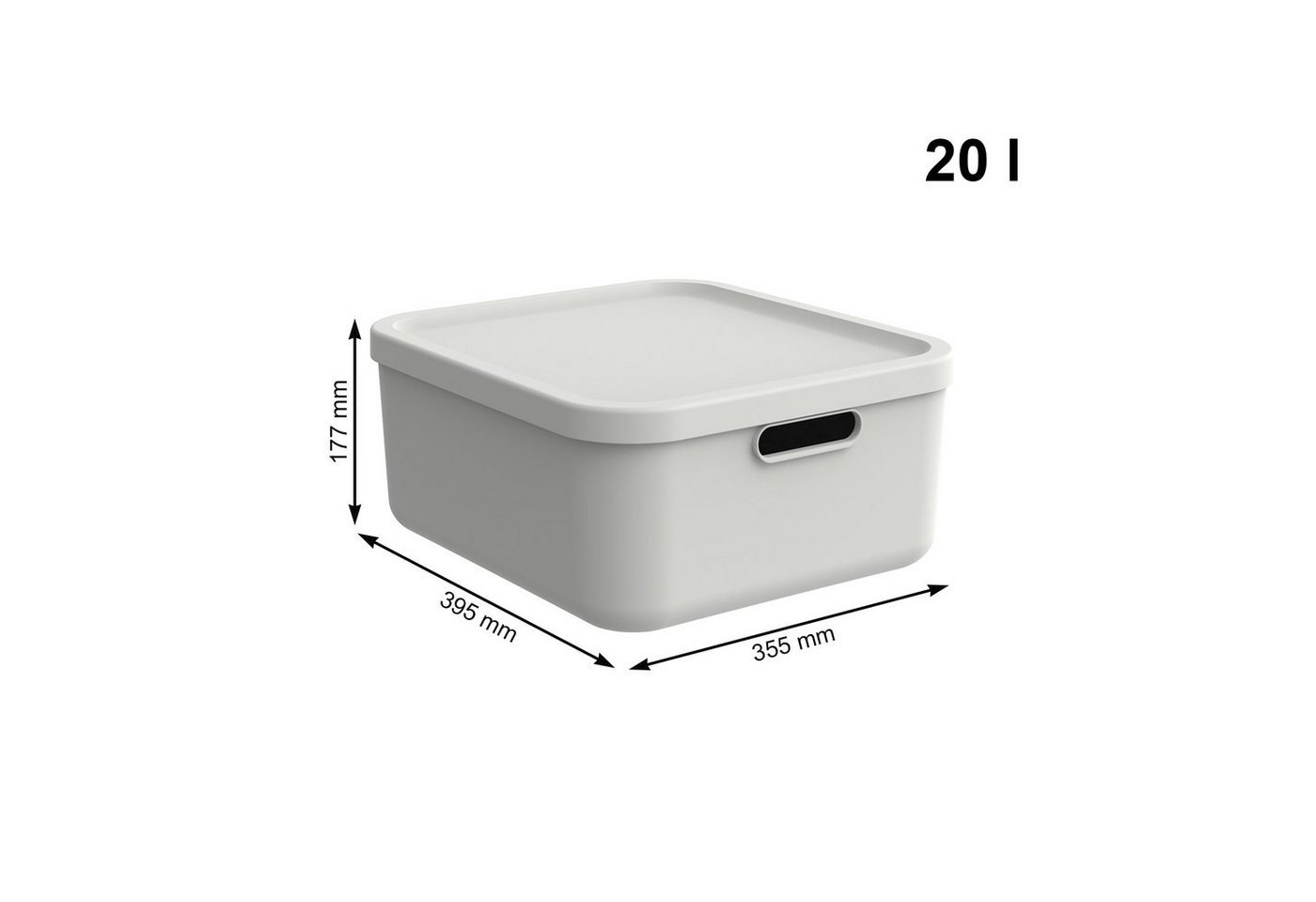 ROTHO Aufbewahrungsbox Albula Light 2er-Set Aufbewahrungskiste 20l (Aufbewahrungsboxenset, 2er-Set) – Bild 4 von 5