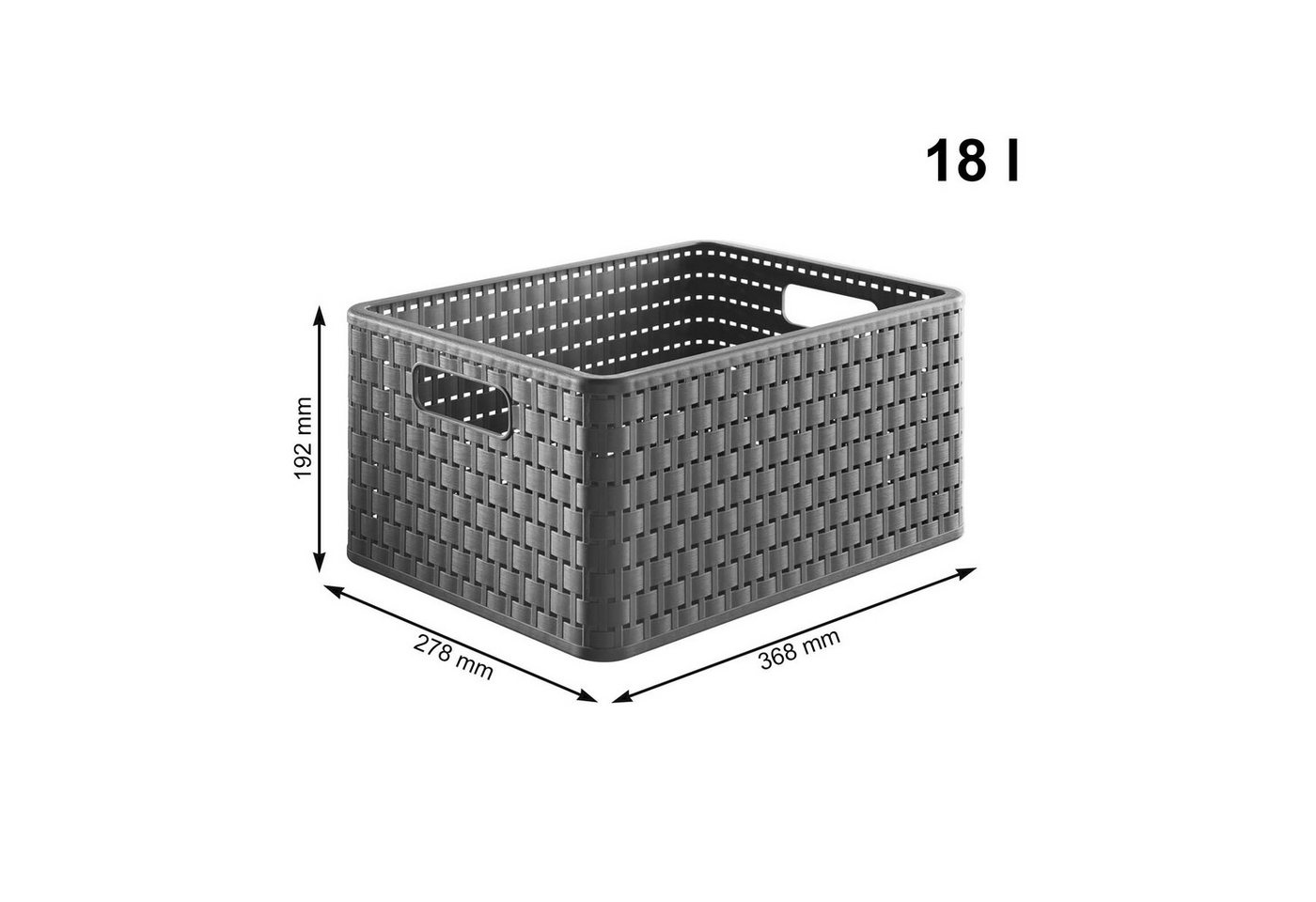 ROTHO Aufbewahrungsbox Country Rollcontainer mit 3 Schubladen in Rattan-Optik – Bild 4 von 5
