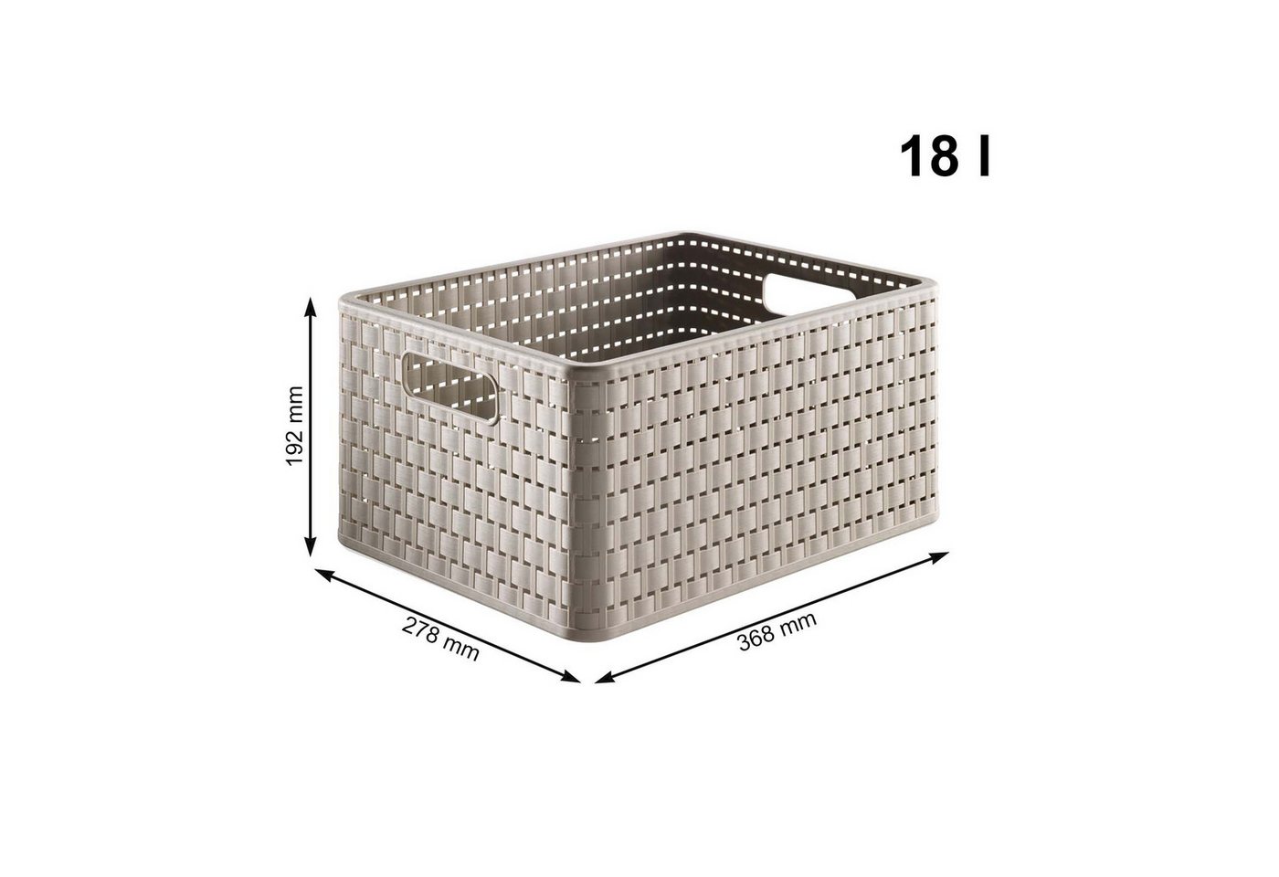 ROTHO Aufbewahrungsbox Country Rollcontainer mit 3 Schubladen in Rattan-Optik – Bild 4 von 5