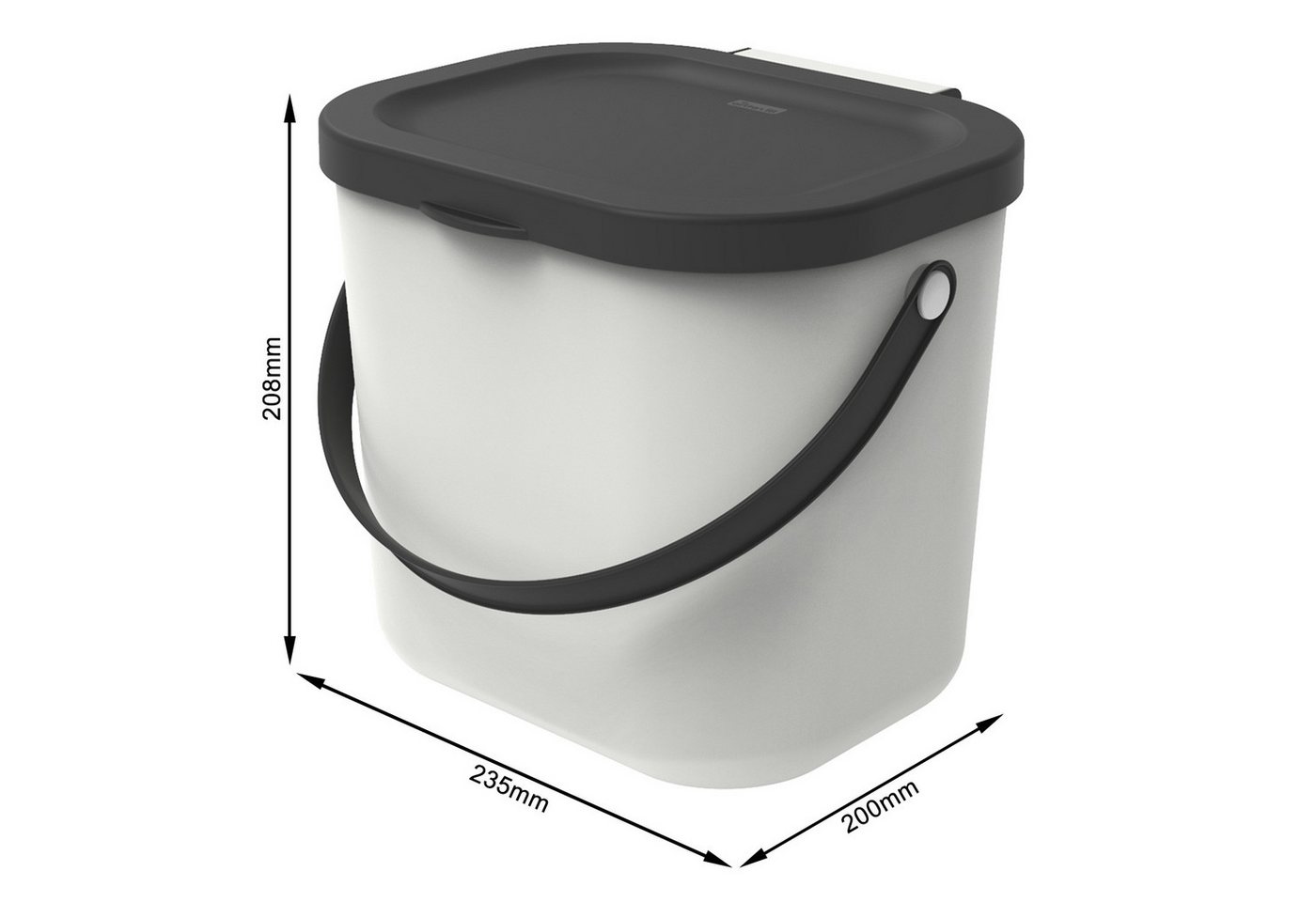 ROTHO Biomülleimer Albula 2er-Set Komposteimer 6l – kompakte Müllbehälter ideal für Küche, Stapelbar, mit Griff & Deckel – 6 l Recycling-Set für jeden Raum – Bild 4 von 5
