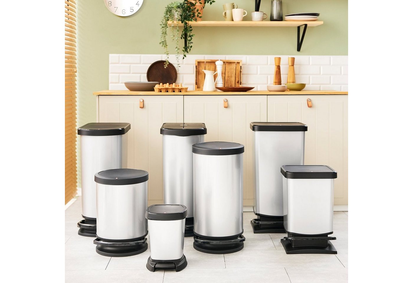 ROTHO Mülleimer Paso Mülleimer 20l mit Deckel, Kunststoff (PP recycelt), hergestellt in der Schweiz – Bild 5 von 5