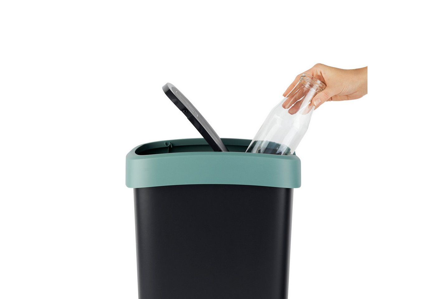 ROTHO Mülleimer Twist 3er-Set Mülleimer 50l mit Deckel, Kunststoff (PP) BPA-frei – Bild 3 von 5
