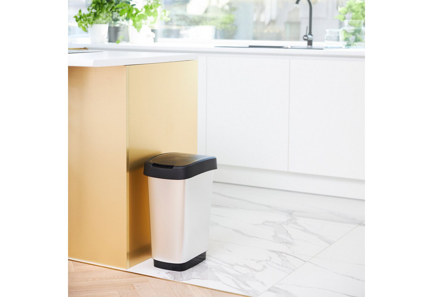 ROTHO Mülleimer Twist Mülleimer 25l mit Deckel, Kunststoff (PP) – Bild 2 von 5