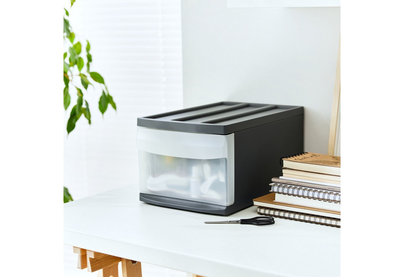 ROTHO Schubladenbox Stapelbare Schublade 10l mit Gummifüsschen – Bild 2 von 3