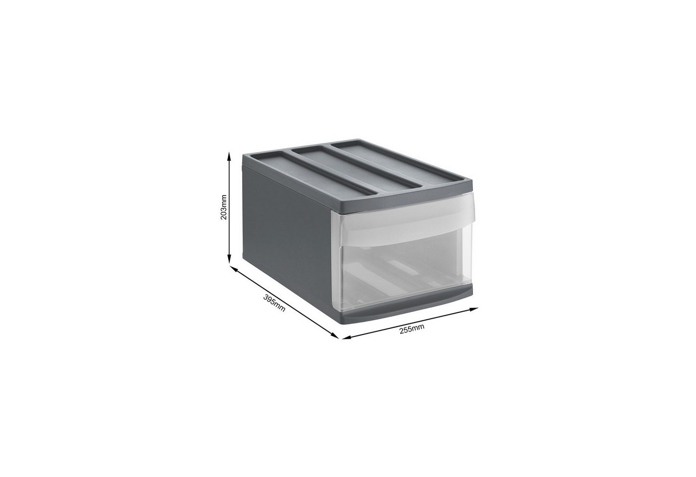 ROTHO Schubladenbox Stapelbare Schublade 10l mit Gummifüsschen – Bild 3 von 3