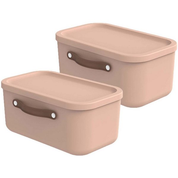 ROTHO Stapelbox 2er-Set Kiste mit Deckel Maloja 12l (Aufbewahrungsset, 2er-Set)