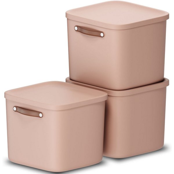 ROTHO Stapelbox 3er-Set Kiste mit Deckel Maloja 40l (Aufbewahrungsset, 3er-Set)