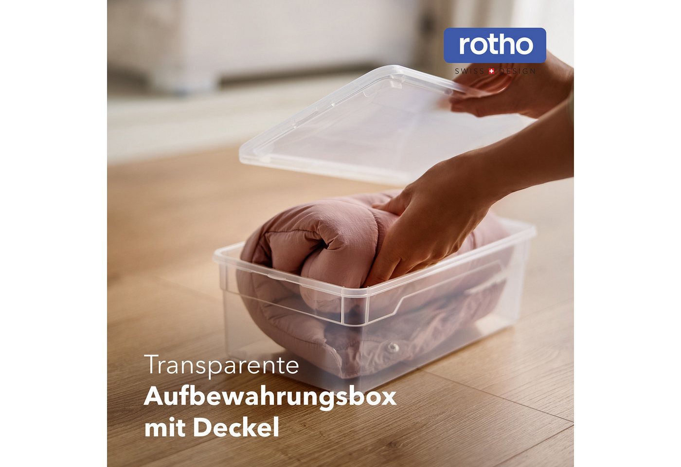 ROTHO Stapelbox 5L Kiste mit Deckel, modular für Schrank & Regal (12er-Set, 12 St., Stapelboxset), Platzsparend stapelbar, Inhalt sofort sichtbar – Bild 2 von 5