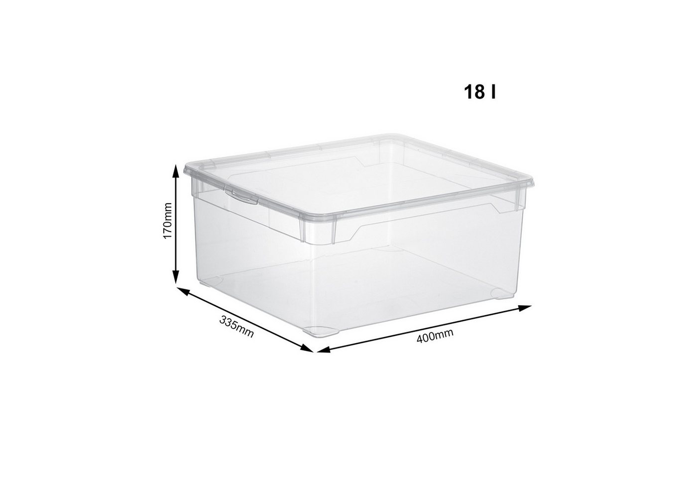 ROTHO Stapelbox Clear 18 l durchsichtige stapelbare Aufbewahrungsbox (2 St) – Bild 5 von 5