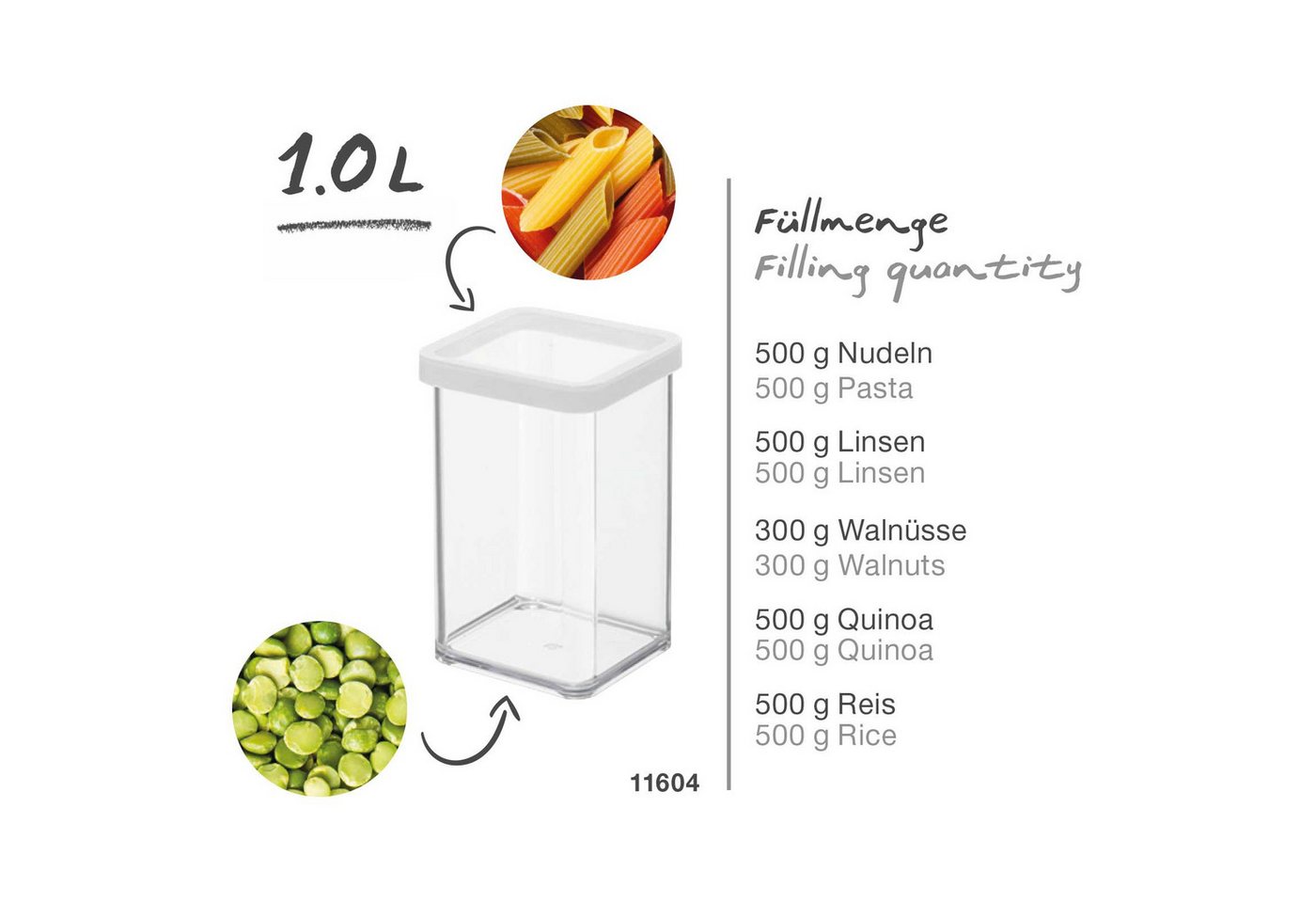 ROTHO Vorratsdose Vorratsdose quadr. 1 l LOFT – Bild 3 von 5