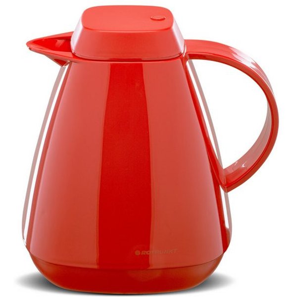 ROTPUNKT Isolierkanne 1,0 Liter 650 Glaseinsatz I hochwertig I Thermokanne I 24 Std heiß, (Kaffeekanne I Teekanne), robust und auslaufsicher
