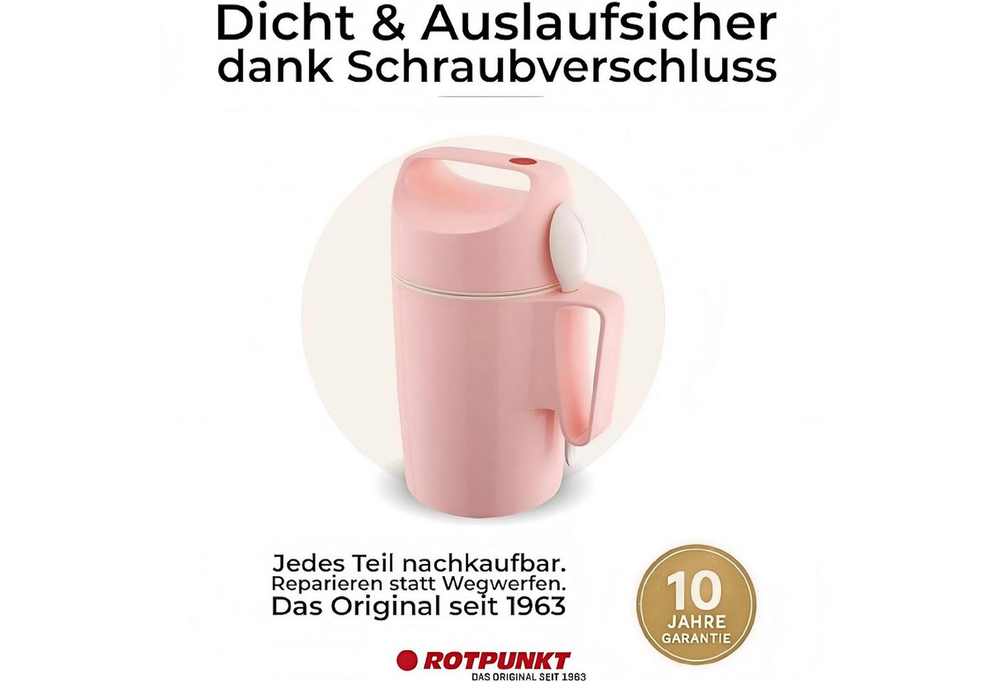 ROTPUNKT Isolierkanne DIRK 850, Thermobehälter Glaseinsatz, 0.85 l, isolierend, BPA-frei, phthalatfrei, inklusive Löffel – Bild 4 von 5