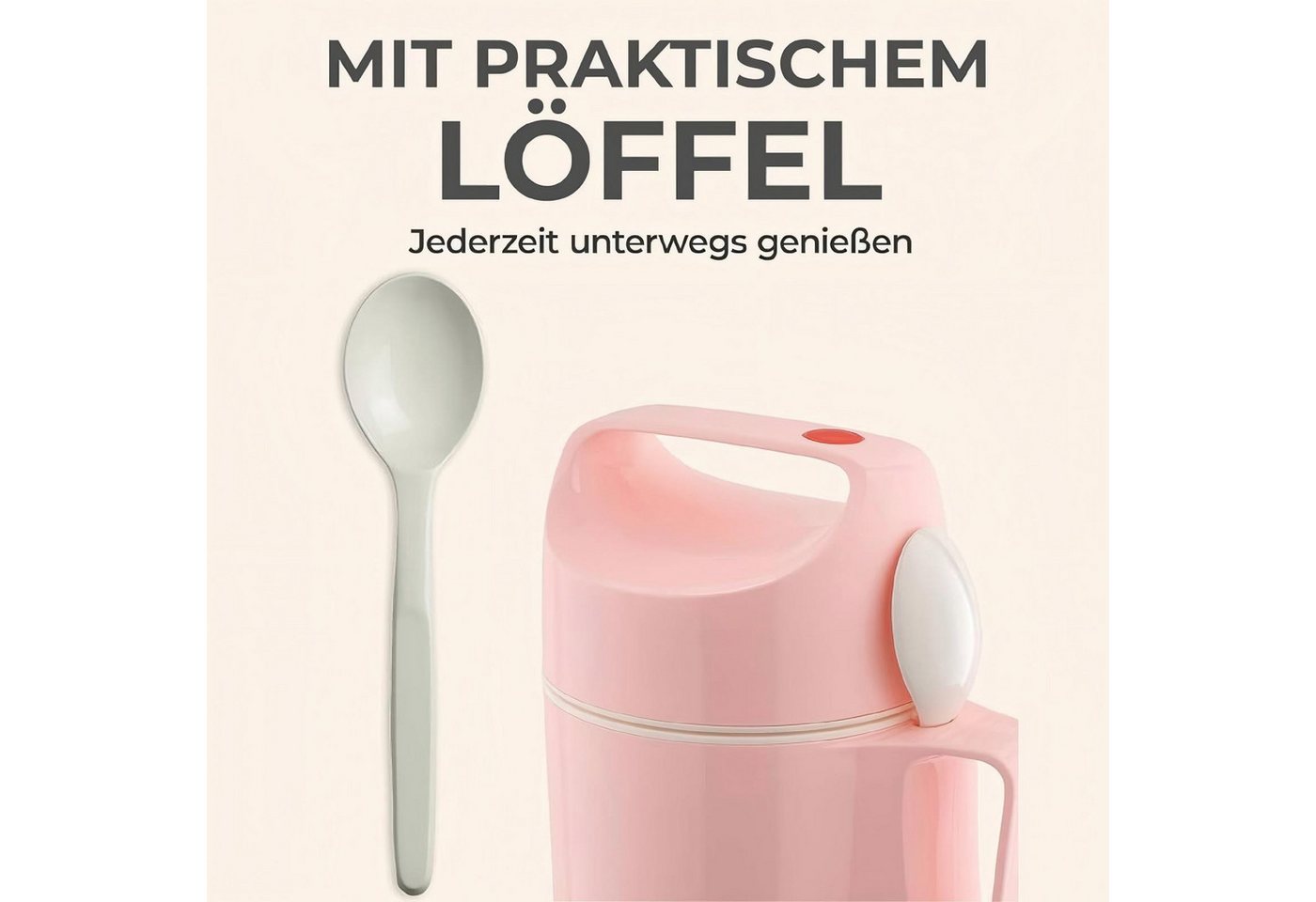 ROTPUNKT Isolierkanne DIRK 850, Thermobehälter Glaseinsatz, 0.85 l, isolierend, BPA-frei, phthalatfrei, inklusive Löffel – Bild 5 von 5